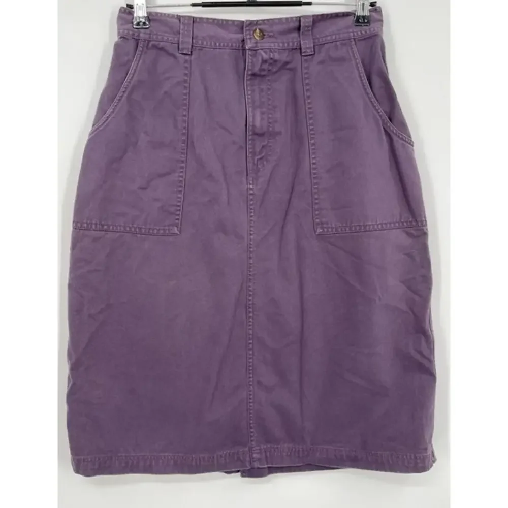 Cabelas Casuals Women's‎ Purple Cotton Cargo Skirt Size 10 Knee Length